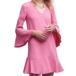 0P Anthropologie HD in Paris Pink Bell Sleeve Dress